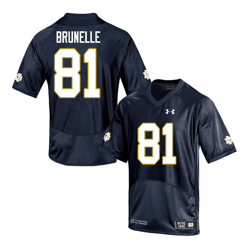 Men's NCAA Notre Dame Fighting Irish #81 Jay Brunelle Stitched College Under Armour Authentic Navy Football Jersey CK10F80NQ